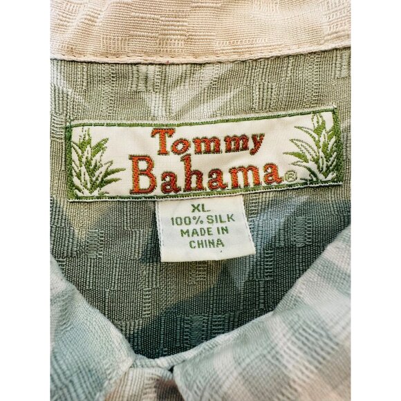 Tommy Bahama Mens XL 100% Silk Green Palm Print Short Sleeve Button-Up Shirt - Picture 8 of 11
